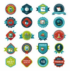School badge banner design flat background set eps10 N57