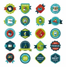 School badge banner design flat background set eps10 N60