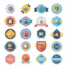 School badge banner design flat background set eps10 N62