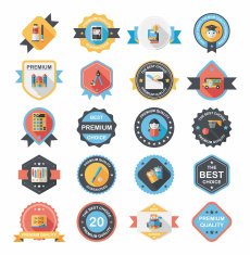 School badge banner design flat background set eps10 N68