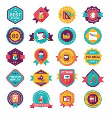 School badge banner design flat background set eps10 N76