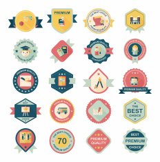 School badge banner design flat background set eps10 N86