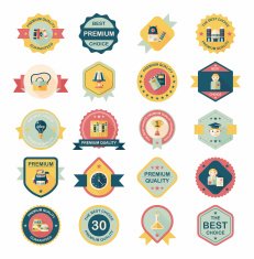 School badge banner design flat background set eps10 N90