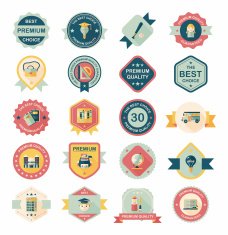 School badge banner design flat background set eps10 N93