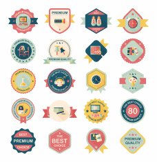 School badge banner design flat background set eps10 N94