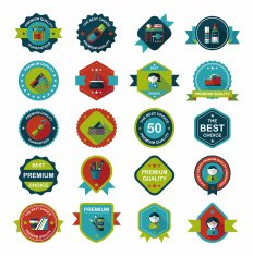 School badge banner design flat background set eps10 N100