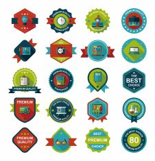 School badge banner design flat background set eps10 N101