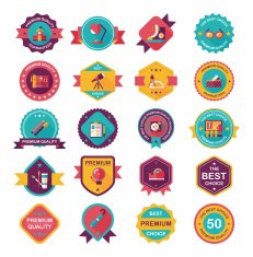 School badge banner design flat background set eps10 N131
