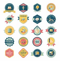 School badge banner design flat background set eps10 N133