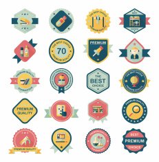 School badge banner design flat background set eps10 N135