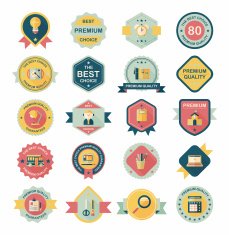 School badge banner design flat background set eps10 N137
