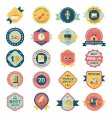 School badge banner design flat background set eps10 N141