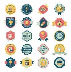 School badge banner design flat background set eps10 N143