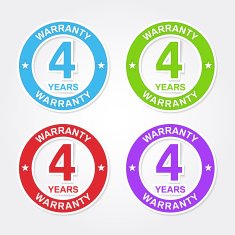4 Years Warranty Colorful Vector Icon Design
