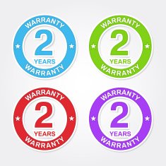 2 Years Warranty Colorful Vector Icon Design