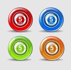 5 Years Warranty Colorful Vector Icon Design N3