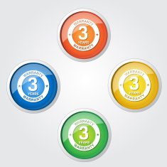 3 Years Warranty Colorful Vector Icon Design N4