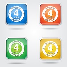 4 Years Warranty Colorful Vector Icon Design N6
