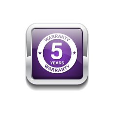5 Years Warranty Purple Vector Icon Button N4