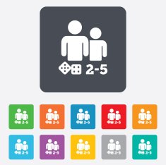 Board games sign icon 2-5 players symbol N4