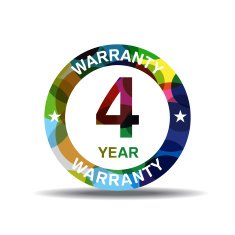 4 Years Warranty Colorful Vector Icon Design N8