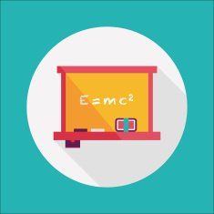 Chalkboard flat icon with long shadow eps10 N11