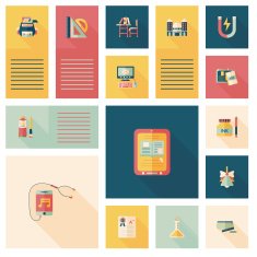 back to school flat ui background eps10 N15