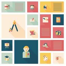 back to school flat ui background eps10 N16