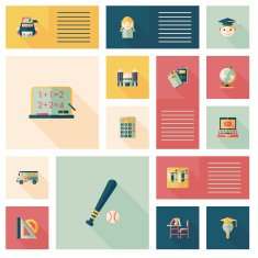 back to school flat ui background eps10 N17