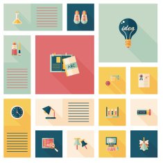 back to school flat ui background eps10 N18