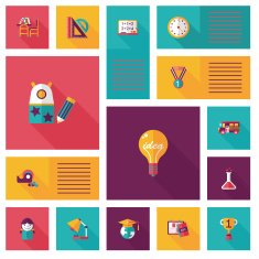 back to school flat ui background eps10 N20