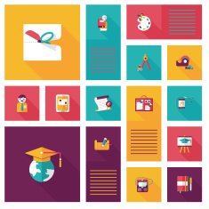 back to school flat ui background eps10 N21