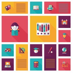 back to school flat ui background eps10 N22