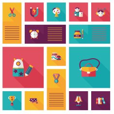 back to school flat ui background eps10 N24