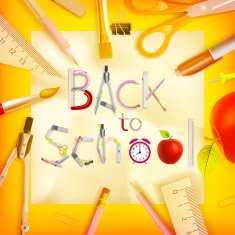 School season invitation template EPS 10 N11