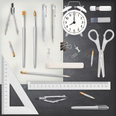 Set of Colored school supplies background EPS 10 N14