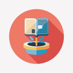book tree flat icon with long shadow eps10