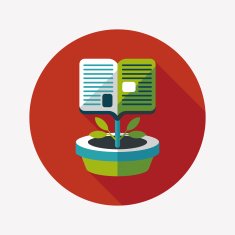 book tree flat icon with long shadow eps10 N2