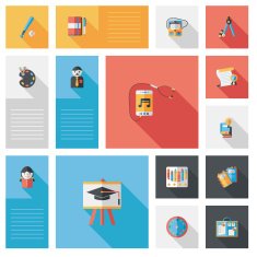 back to school flat ui background eps10 N34