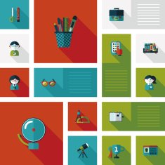back to school flat ui background eps10 N36
