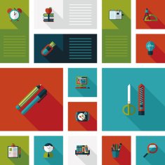 back to school flat ui background eps10 N41