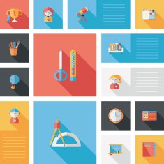 back to school flat ui background eps10 N45