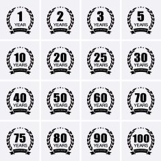 Laurel wreath collection sign for anniversary