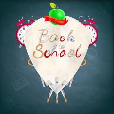 Coat of arms with school supplies EPS 10 N11