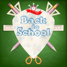 Coat of arms with school supplies EPS 10 N14