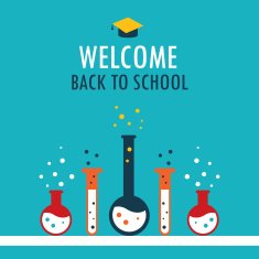 Welcome back to school background Chemistry theme