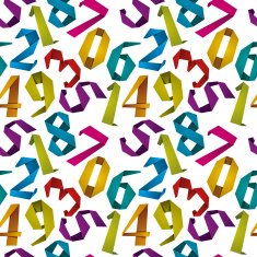 Origami style numbers seamless background
