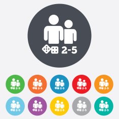 Board games sign icon 2-5 players symbol N6