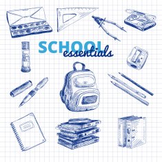 Vector set of school items N2