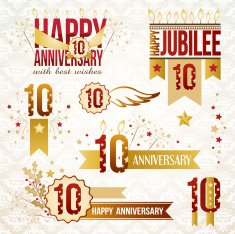 Set of 10th anniversary emblems